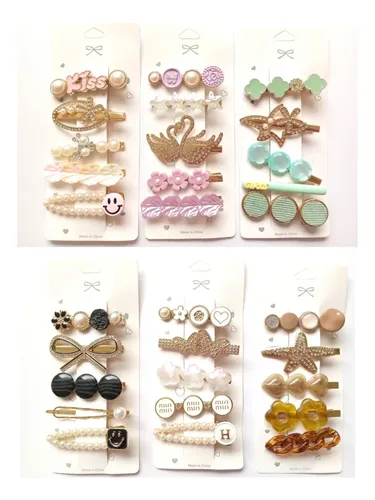 Pack X 2 Set Hebillas De Pelo Modelos Y Colores Surtido