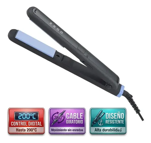 Planchita De Pelo Zego Ceramica Funcion Ion Color ZBP42 Negro