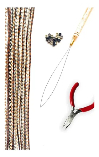 Kit De Extensiones Con Plumas Reales Para Cabello