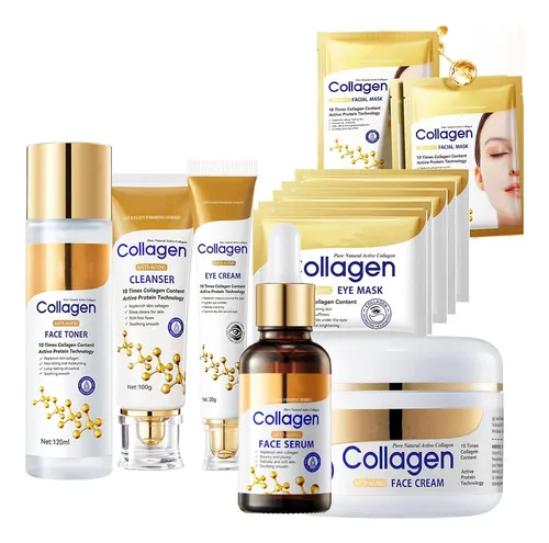 Conjunto De Cuidado Facial Lotizuo 13 Piezas Con Colágeno