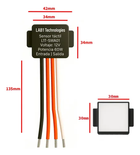 Interruptor Touch Modulo Sensor Tactil Espejo Luminoso Led
