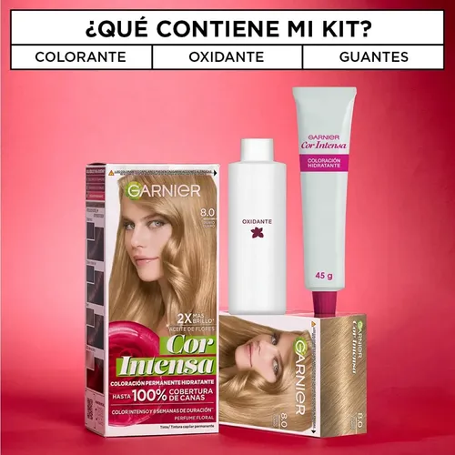 Kit Tintura Permanente Cor Intensa Tono 8.0 Garnier