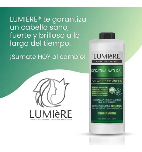 Shock Keratina Profesional Sin Formol Brillo Lumiere 250 Ml