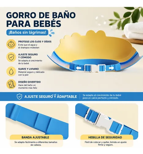 Gorro De Ducha Protege Ojos Niños Y Bebes Vicera De Baño