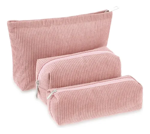 Set De Bolsas De Maquillaje Huhumy Corduroy Cosmetic Pouch R