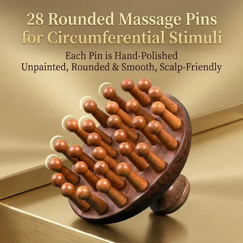 Peine Masajeador De Madera 28 Dientes Gua Sha Natural Q