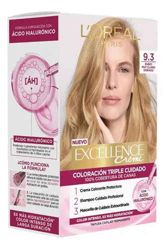 Kit Tintura Excellence Creme Tono 9.3 Rubio Muy Claro Dorado