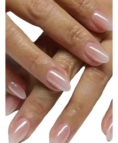 Adhesivos Cortos Para Uñas Con Forma De Almendra Baby Pink