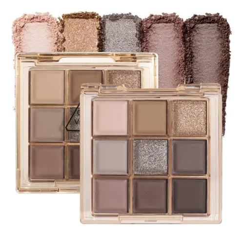 Cakaila Paleta Sombras 9 Colores Glitter Rosa Blanco