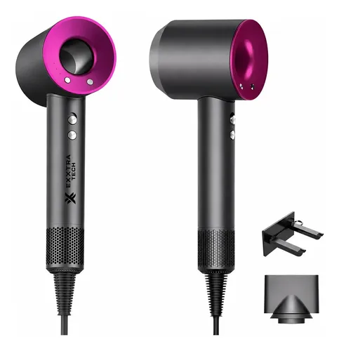Secador de Pelo Exxtra Tech Profesional Iónico con Soporte de Pared Fucsia