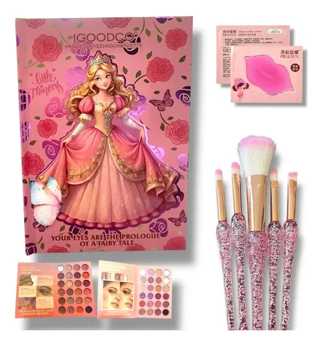 Kit De Maquillaje Libro Sombras Infantil+brochas+ Mascarilla