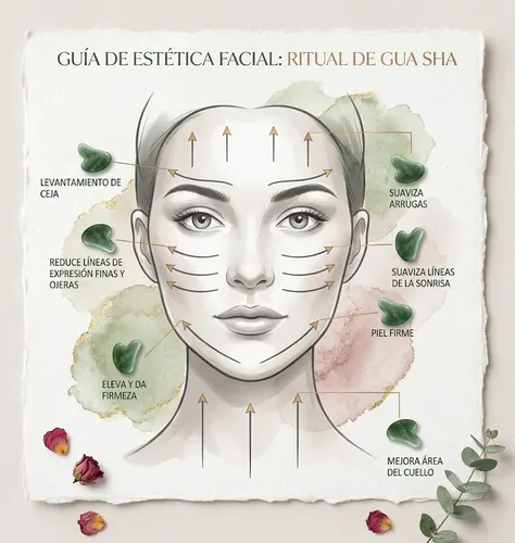 Masajeador Gua Sha Y Roller Facial Jade Premium