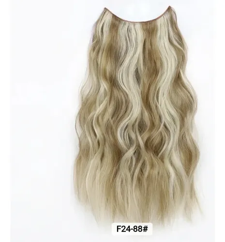 Extensiones De Cabello Simil Natural Organico Taurina Estilo Extensiones, Rubio Ceniza Con Mechas F24-88 De 50cm – 1 Mecha Por Paquete