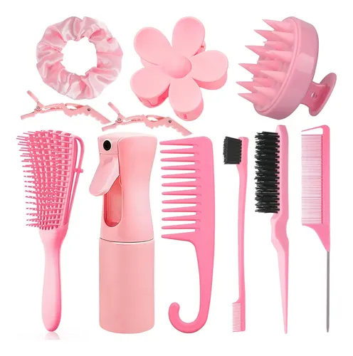Kit 11 Piezas Peines Y Cepillos Para Cabello Rizado
