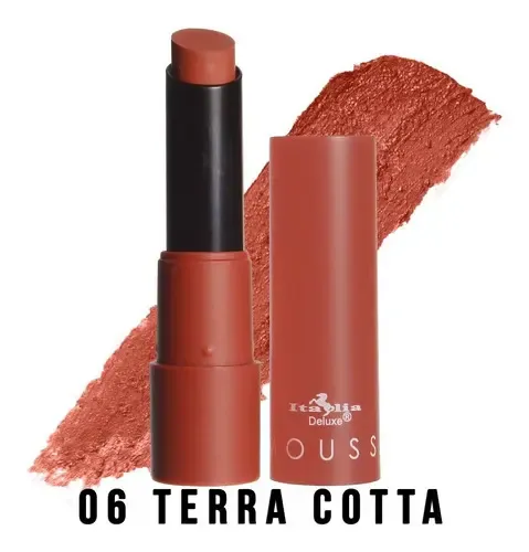 Labial Top Five Mousse Mate Italia Deluxe (variedades) Color Terra Cotta