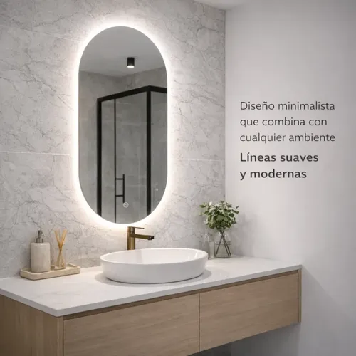 Espejo Luz Led Touch 60 X 85 Pastilla Para Baño Accesorios