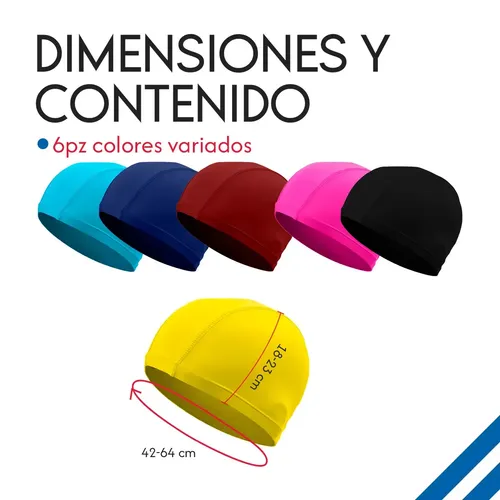 . Set 6 Gorros De Natación Unisex For Adultos Y Niños -yy