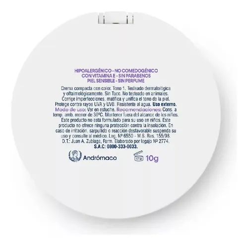 Dermaglós Protector Solar Facial Crema Compacta Fps50 Tono 1