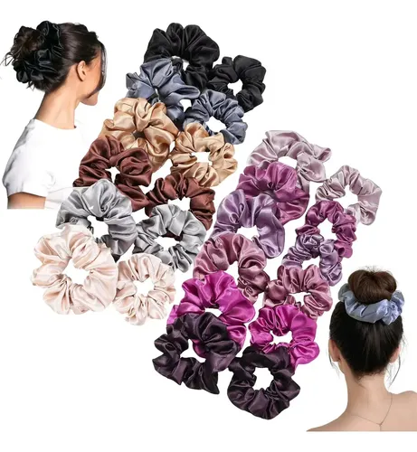 24pzas Scrunchies Donas Para Cabello Accesorios Ligas
