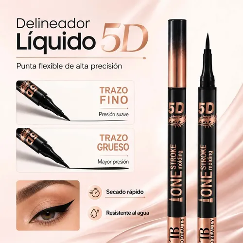 Delineador Líquido 5d Resistente Al Agua De Trazo Preciso