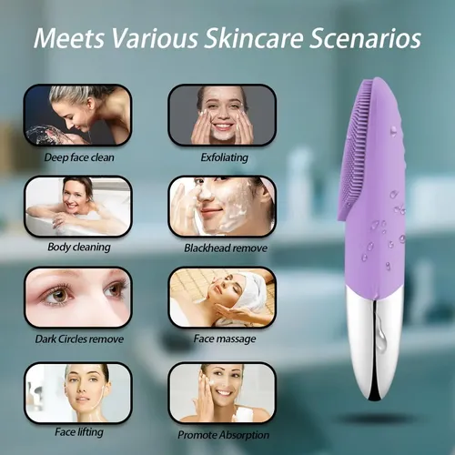 Cepillo Facial Eléctrico 3 En 1 Masajeador Vibratorio Ipx7