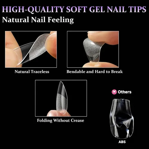 Extensiones De Uñas Bluezoo Soft Gel Tips 360 Piezas 3