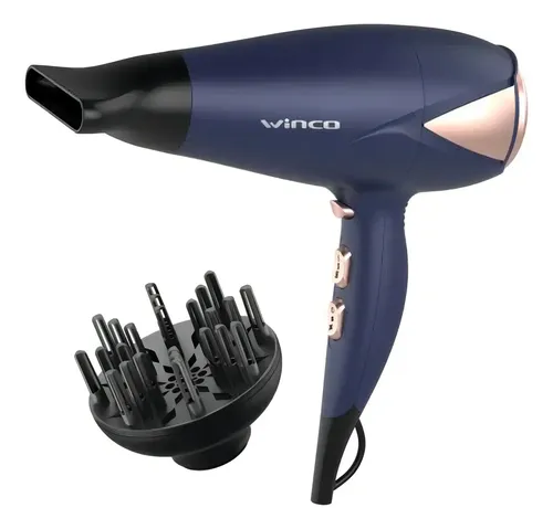 Secador De Pelo Con Difusor Winco W4192 Color Azul Oscuro