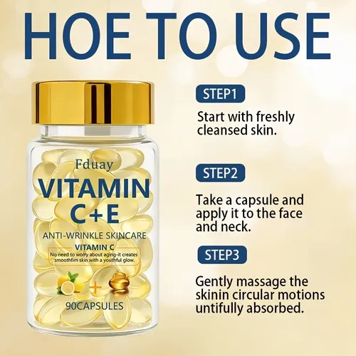 Cápsulas Vitamina C+e Antiarrugas Piel 90 Unidades Todo Tipo De Piel Día/noche