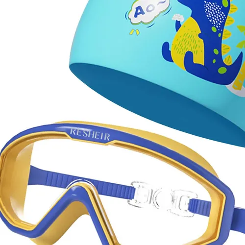 De Natación Para Niños, Gorro De Azul Amarillo