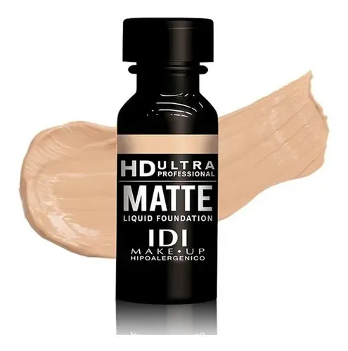 Base líquida IDI Make Up HD Ultra Matte tono 06 Tawny Beige 20mL hipoalergénica