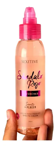 Aceite Corporal Masajes Efecto Calor Sandalo Rojo Placer