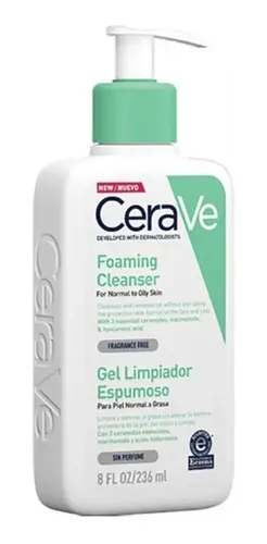 Cerave Gel Limpiador Facial Espumoso Piel Normal Grasa 236ml