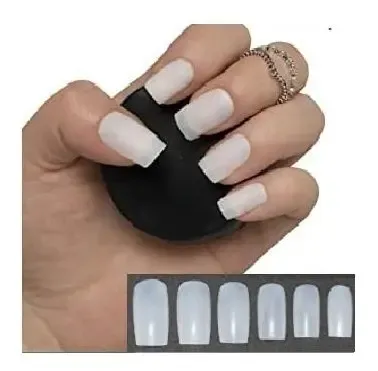 100 Uñas Naturales Postizas Enteras Rectas Y Pegamento