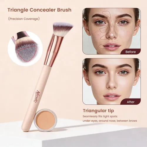 Set 14 Brochas Maquillaje Neoniq Cerdas Sintéticas Rosa