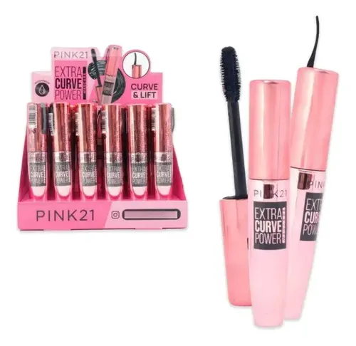 Mascara Pestañas Extra Curve Power C/ Arqueador Pink21 Color Negro