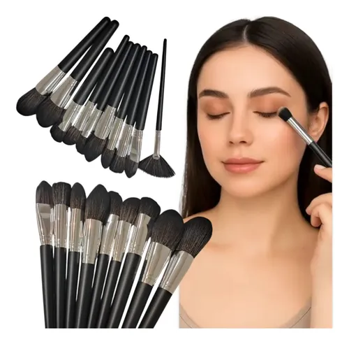 Kit Estuche Con 24 Brochas De Maquillaje