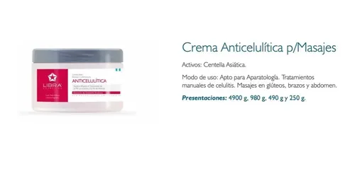 Crema Para Masajes Anticelulitica X 250 Grs Libra