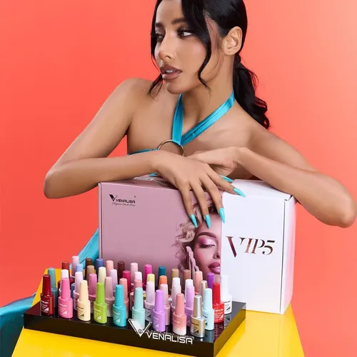 Set Gel Uñas Venalisa Vip5 60 Colores Con Base Y Top Coat