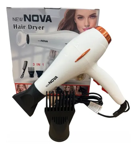 Secador De Pelo New Nova Frio Calor Difusor Y Boquilla 2 Vel
