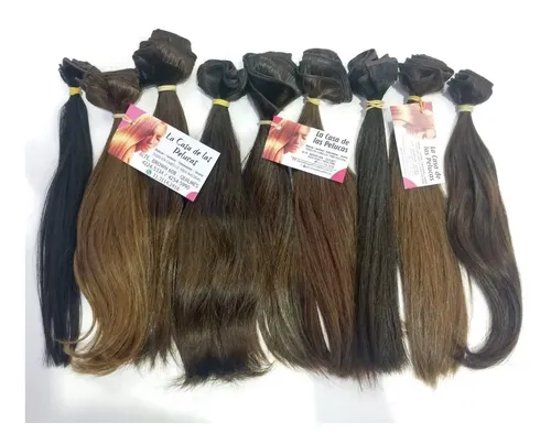 Cortina De Cabello Natural 1metro De 35cm De Largo Castaño