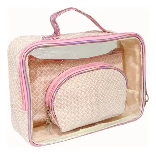 Porta Cosméticos Organizador Pack X3 Estuche Multiuso Mujer