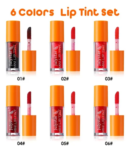 Set De 6 Tintes Líquidos De Labios En Colores Para Uso Diari