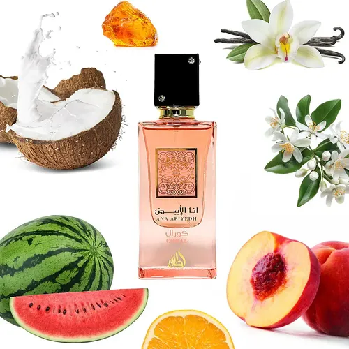 Perfume femenino Lattafa Ana Abiyedh Coral, 60 Ml