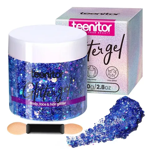 Gel De Brillo Azul Teenitor 80g Maquillaje Facial Y Corporal