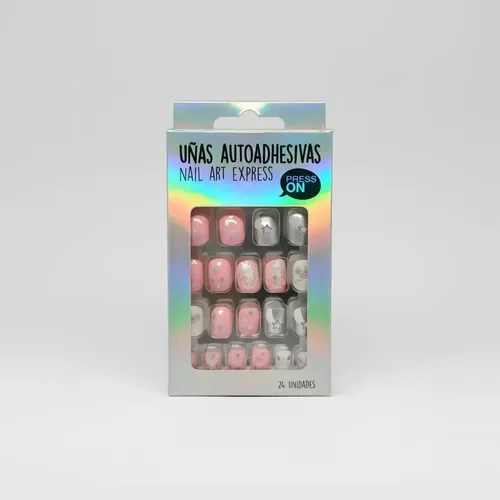 Uñas Autoadhesivas Press On Con Pegamento Reutilizables 30 Magia De Unicornio