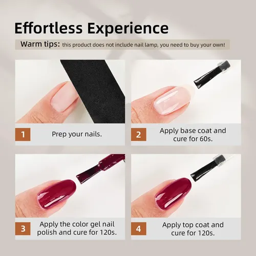 Set 10 Esmaltes Gel Colores Con Base Y Top Coat