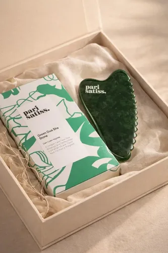 Gua Sha Jade Verde Para Rostro Cuello Y Mandíbula