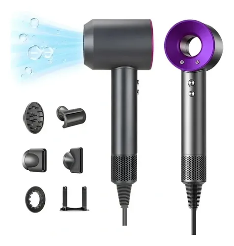Secador De Pelo Profesional Iones Secado Rápido Y Boquillas Violeta