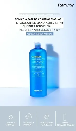 Tónico Hidratante Colágeno Anti Edad 200ml Skincare Coreano Aplicación Día/noche Todo Tipo de Piel – Farm Stay