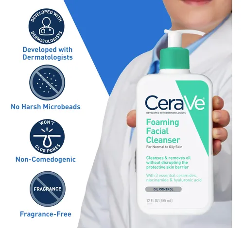 Cerave Limpiador Facial Espumoso, Lavado Facial